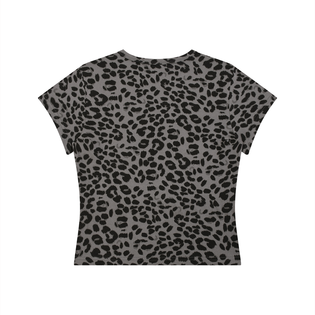 women's cropped pebbles leopard print shirt
