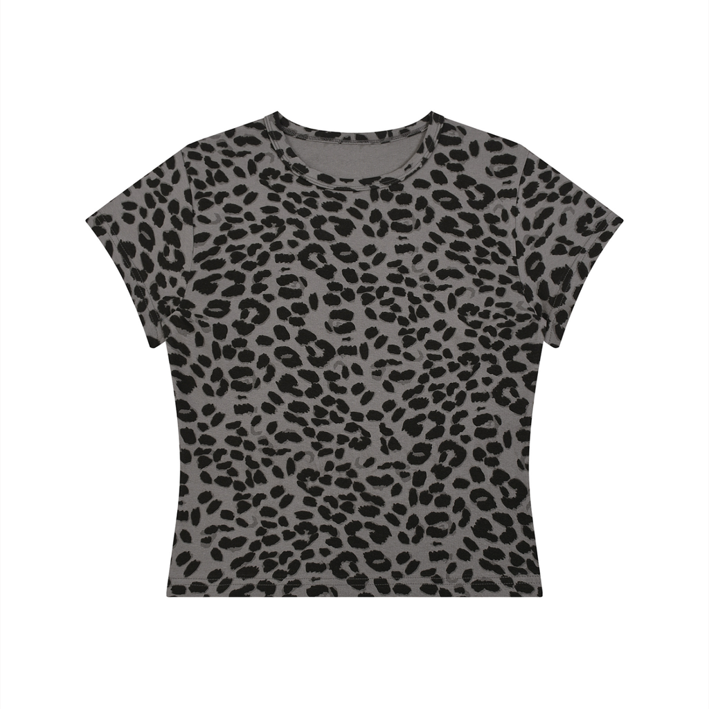 women's cropped pebbles leopard print shirt