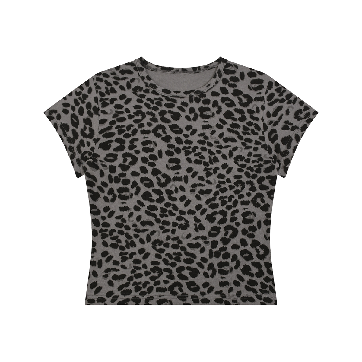 women's cropped pebbles leopard print shirt