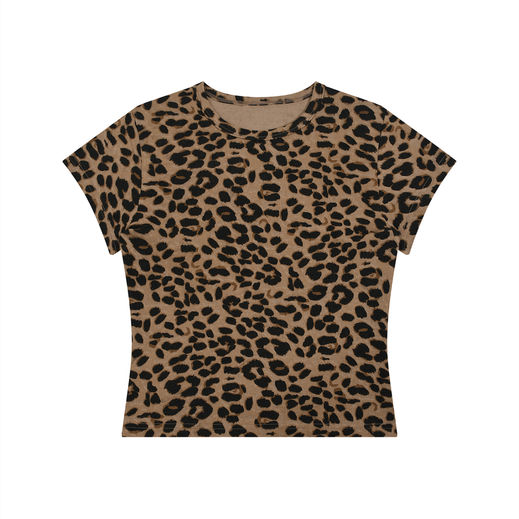 women's cropped pebbles leopard print shirt