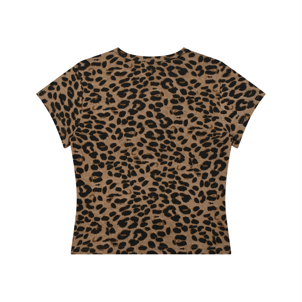 women's cropped pebbles leopard print shirt