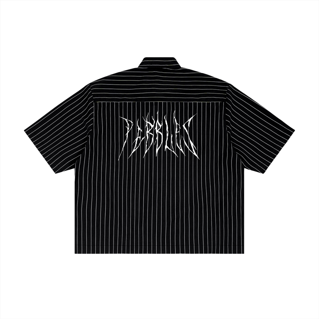 Unisex Striped Boxy Button-Up Shirt