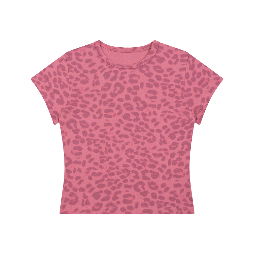 women's cropped pebbles leopard print shirt