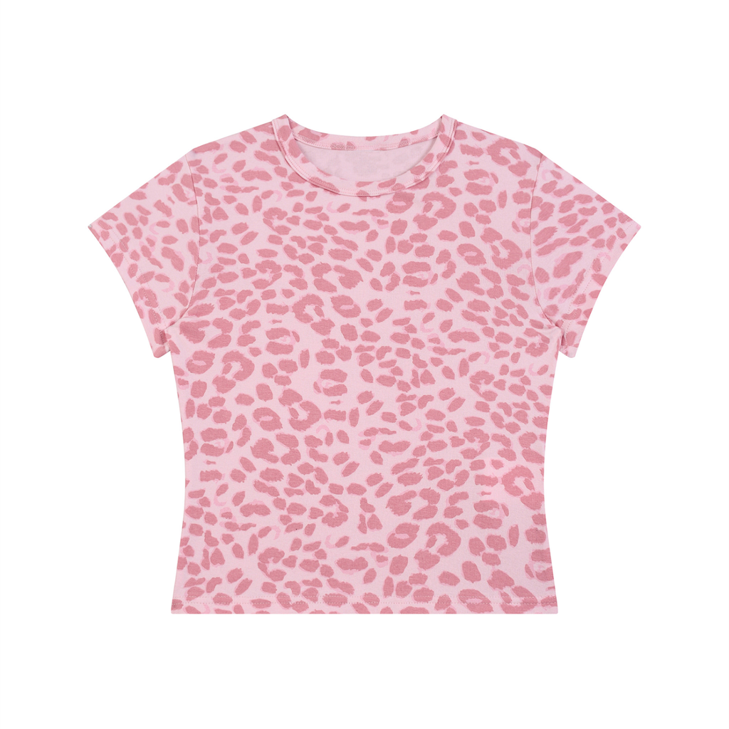 women's cropped pebbles leopard print shirt